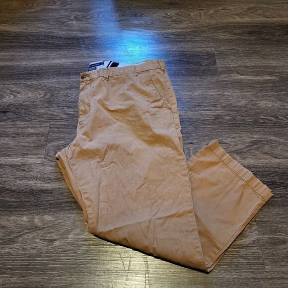 Tommy Hilfiger Custom Fit Khaki Chino Pant, Tan, Mens Size 42x30 - Picture 1 of 8